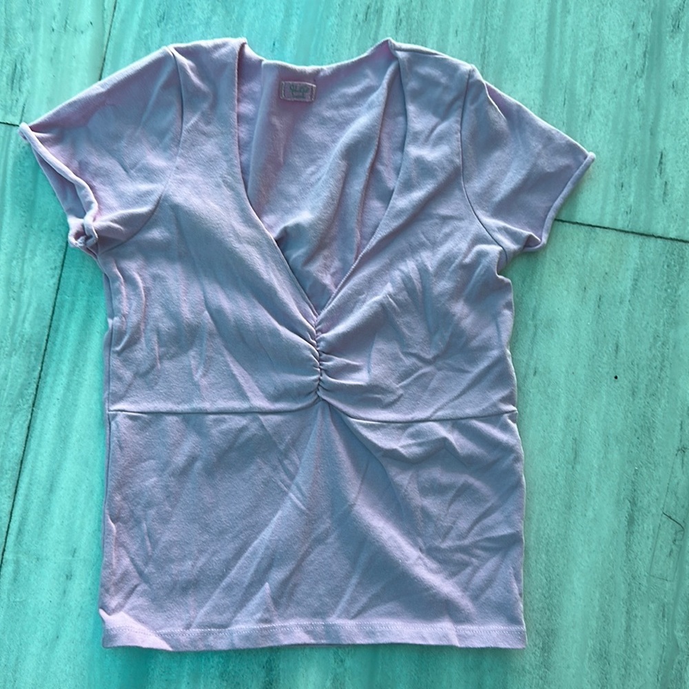 john galt / brandy melville pink v neck tee
